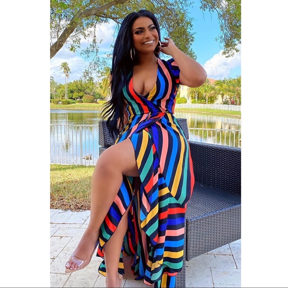Pop of Color High Low Maxi